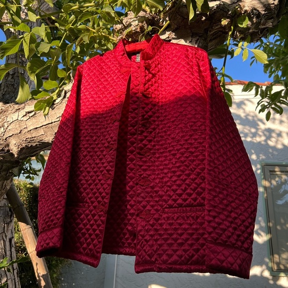 Carole Little Red Quilted Plush Jacket Coat | Oriental Flair | Medium - Picture 7 of 16